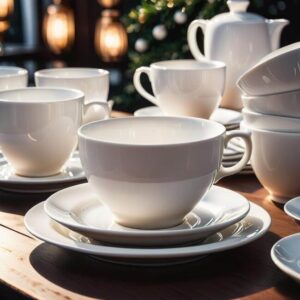 Białe talerze i misy