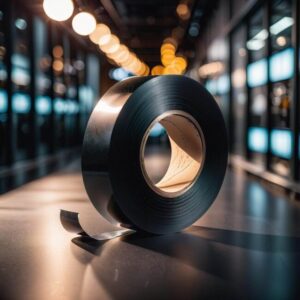 Czarna taśma klejąca w zastosowaniach przemysłowych