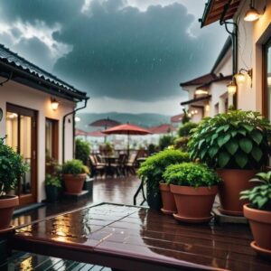 Deszczochronny daszek tarasowy