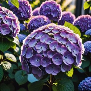 Fioletowa hortensja w bukiecie