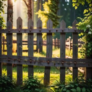 Instalacja bramy w płocie z desek poziomych