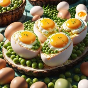 Jajka na zimno z majonezem groszkiem i majerankiem