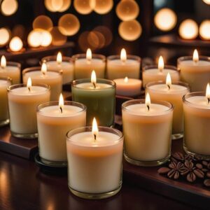 Małe świece sojowe dla relaksu podczas kąpieli