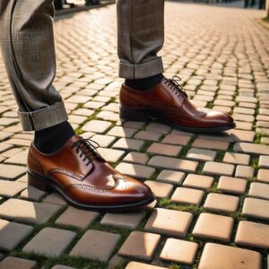 Modne obuwie do wzorzystych spodni