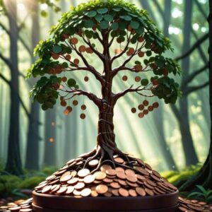 Pomysły na prezent drzewko szczęścia z grosików