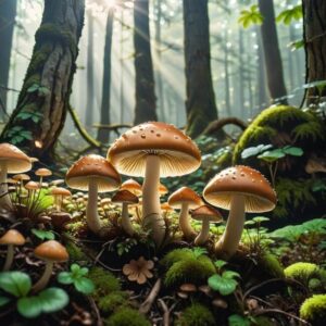 Przydrożne tereny z pieczarkami