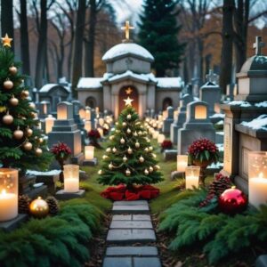 Stroik na cmentarz z motywem anioła