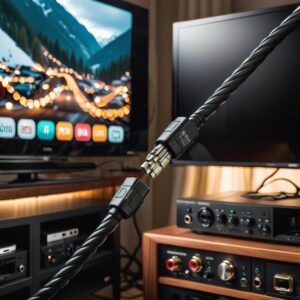 Ukrywanie kabli na stojaku pod telewizorem