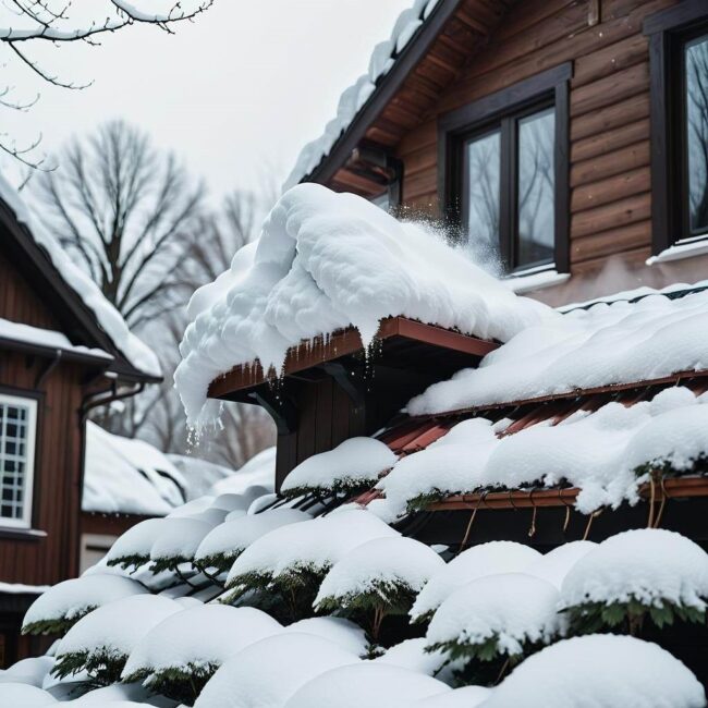 Usuwanie śniegu z dachu w trudno dostępnych miejscach